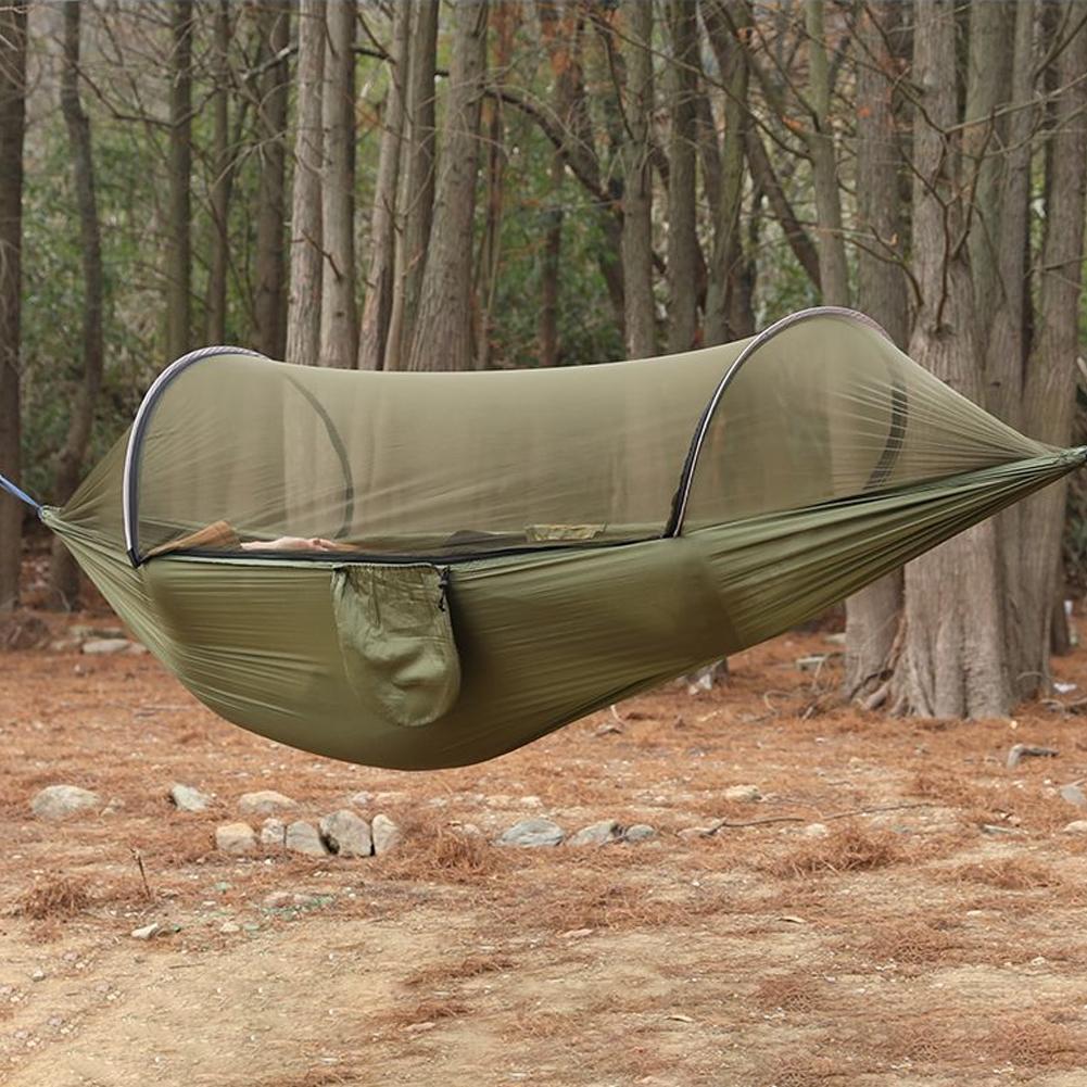 自動クイックセットアップハンモック蚊帳付き 210T ナイロ - Outdoor Camping Hammock のレビューと価格